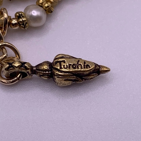 Turchin Hallmarked RARE Gold, Freshwater Pearl & Mother of Pearl Wrap Bracelet - Picture 2 of 15